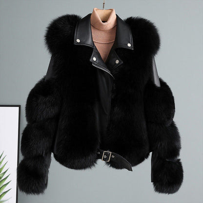 Luxury Leather Fur Jacket